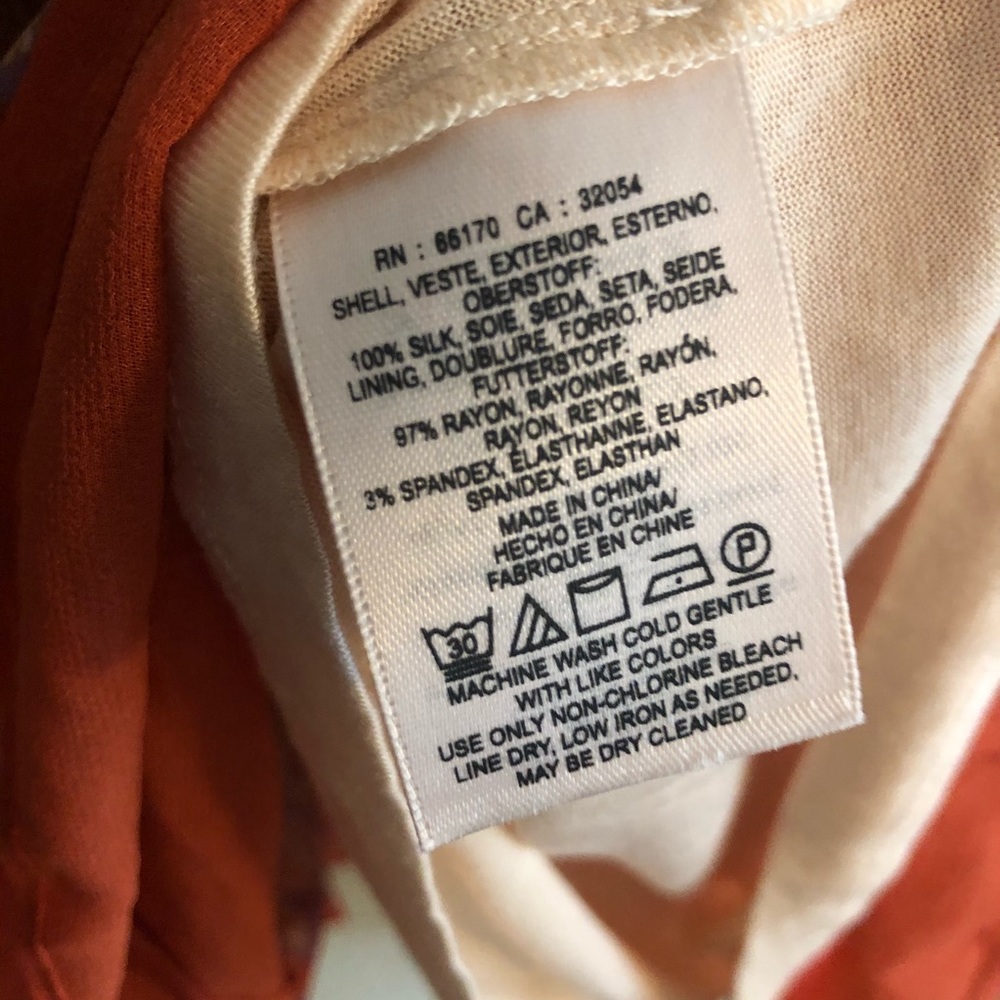 Anthropologie Maeve Orange Top M Boho Blouse Print - Picture 6 of 7